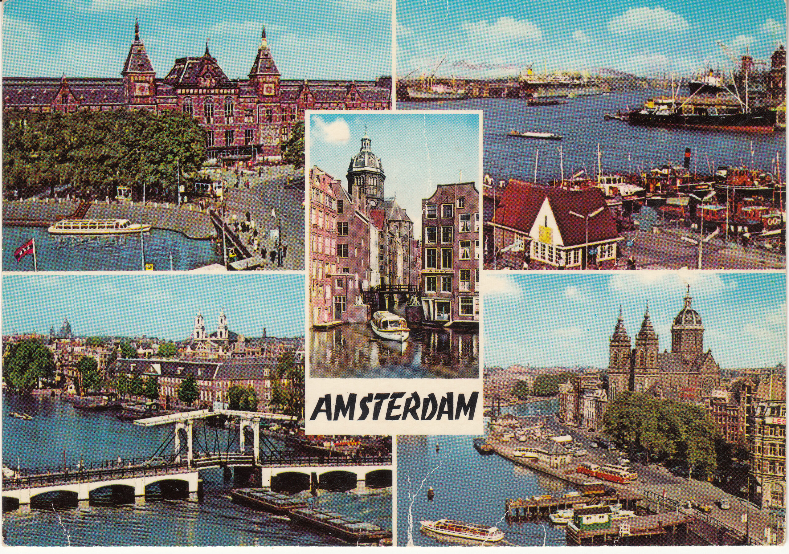 0.935- 32 Sleding Postcard Netherlands-Holland Amsterdam