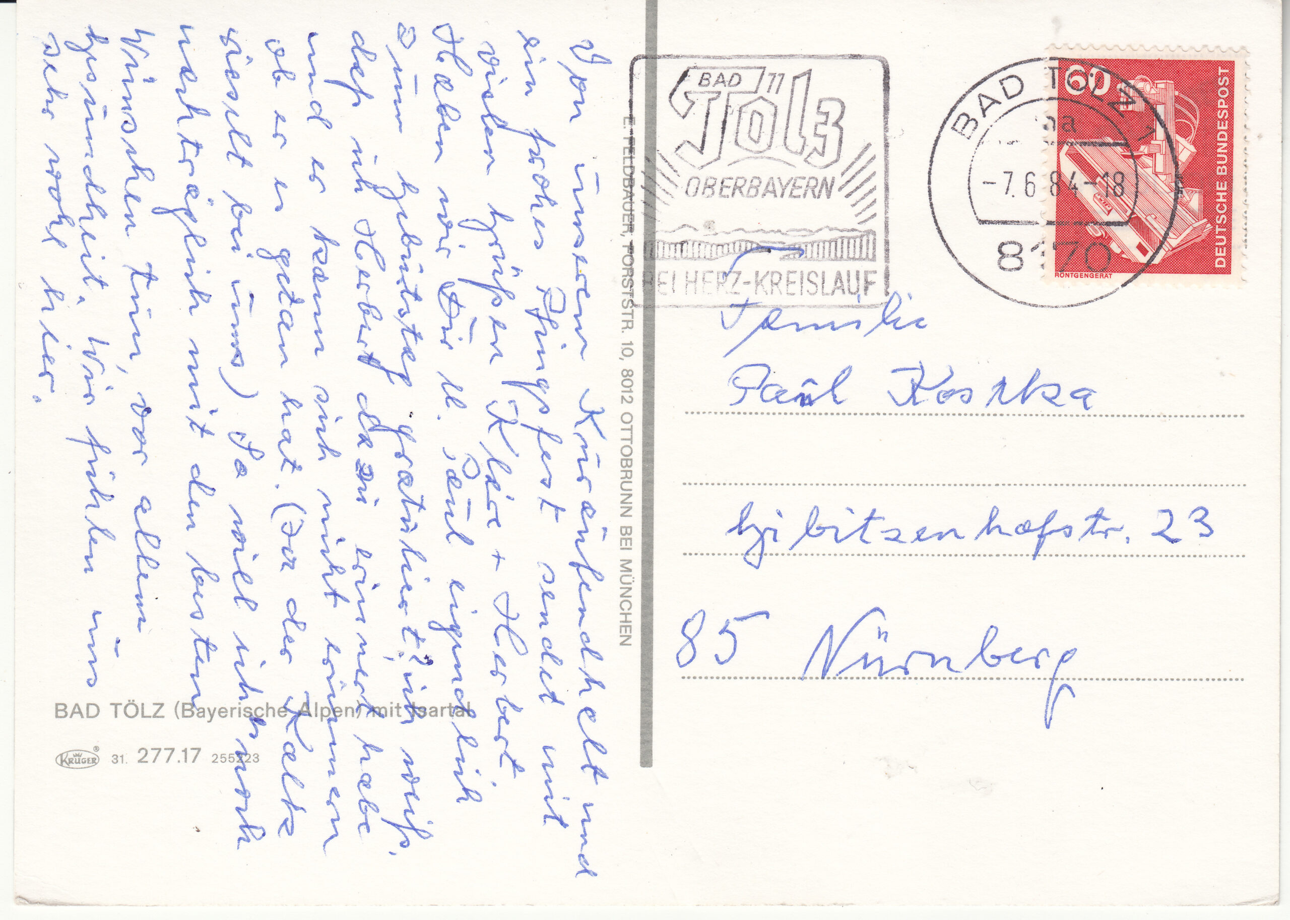 1.277- 17.31 Krüger Postcard Germany Bad Tölz_0001
