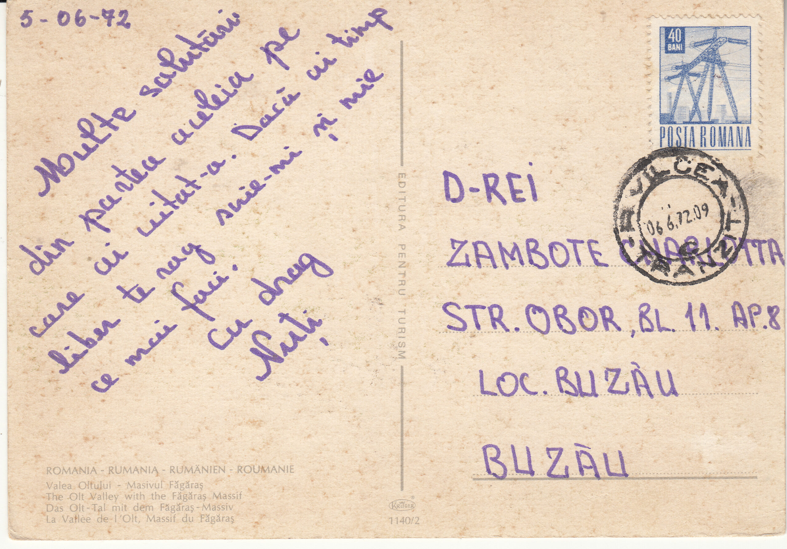 1.140- 2 Krüger Postcard Romania Valea Oltului ET_0001