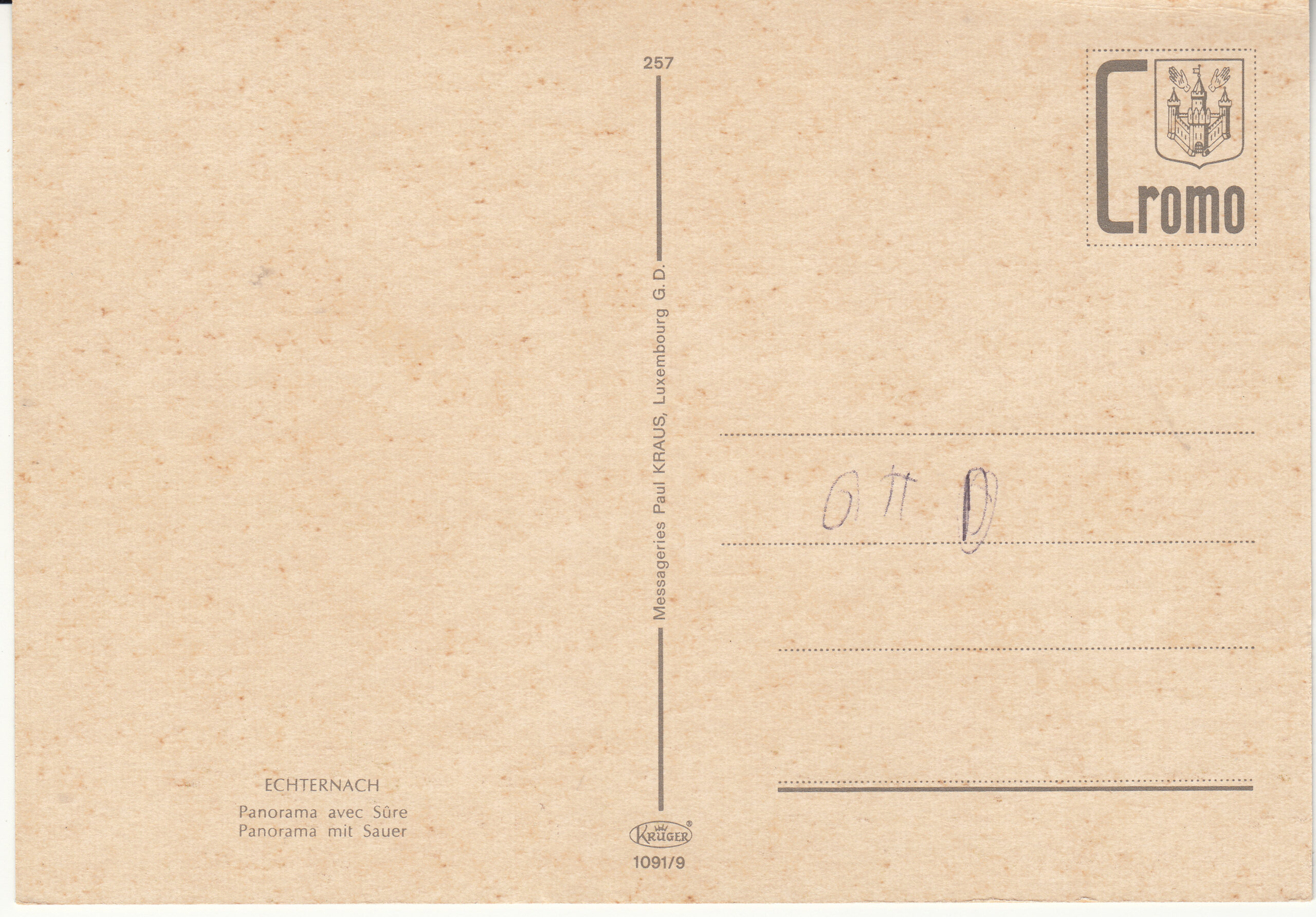 1.091- 9 Krüger Postcard Luxembourg Echternach_0001