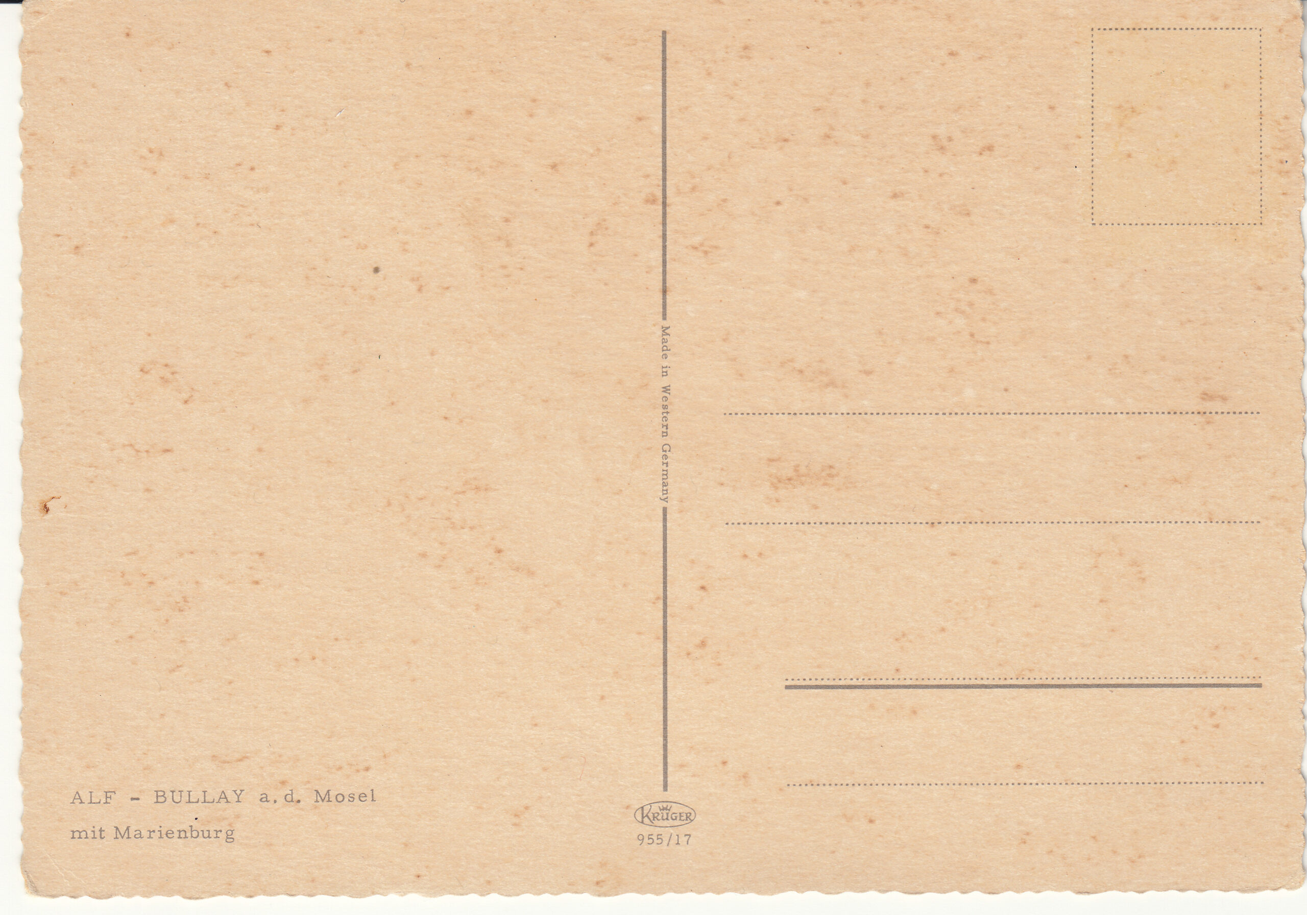0.955- 17 Krüger Postcard Germany Mose Alf-Bullayl_0001