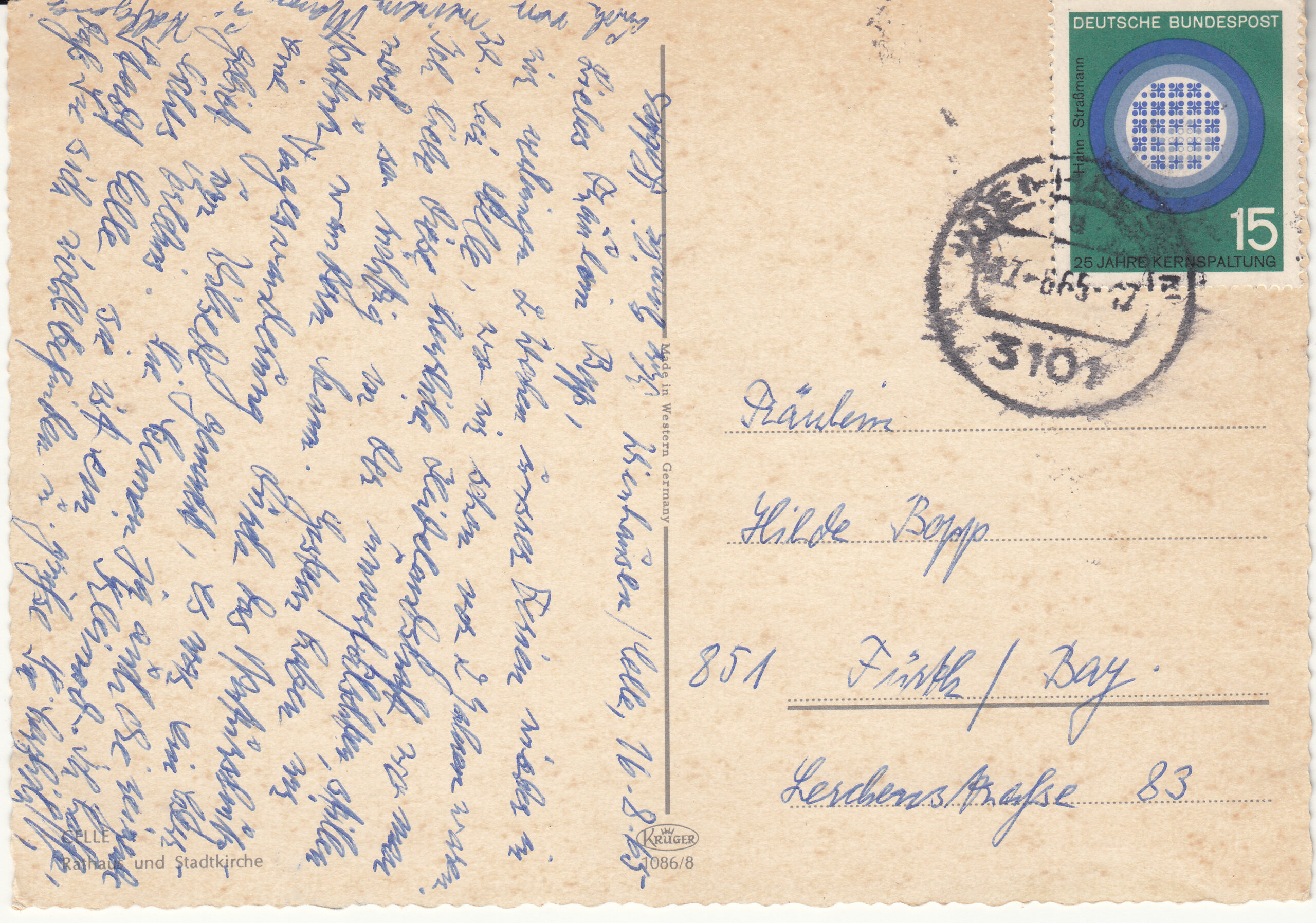 1.086- 8 Krüger Postcard Germany Celle_0001
